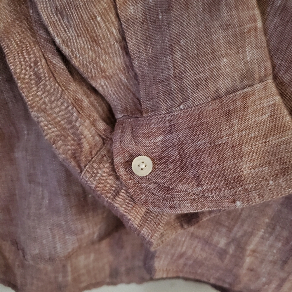 J Mclaughlin Button Down Womans Linen Blouse, Size Medium - Picture 5 of 8